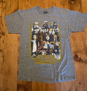 Starwars characters sport grey tee